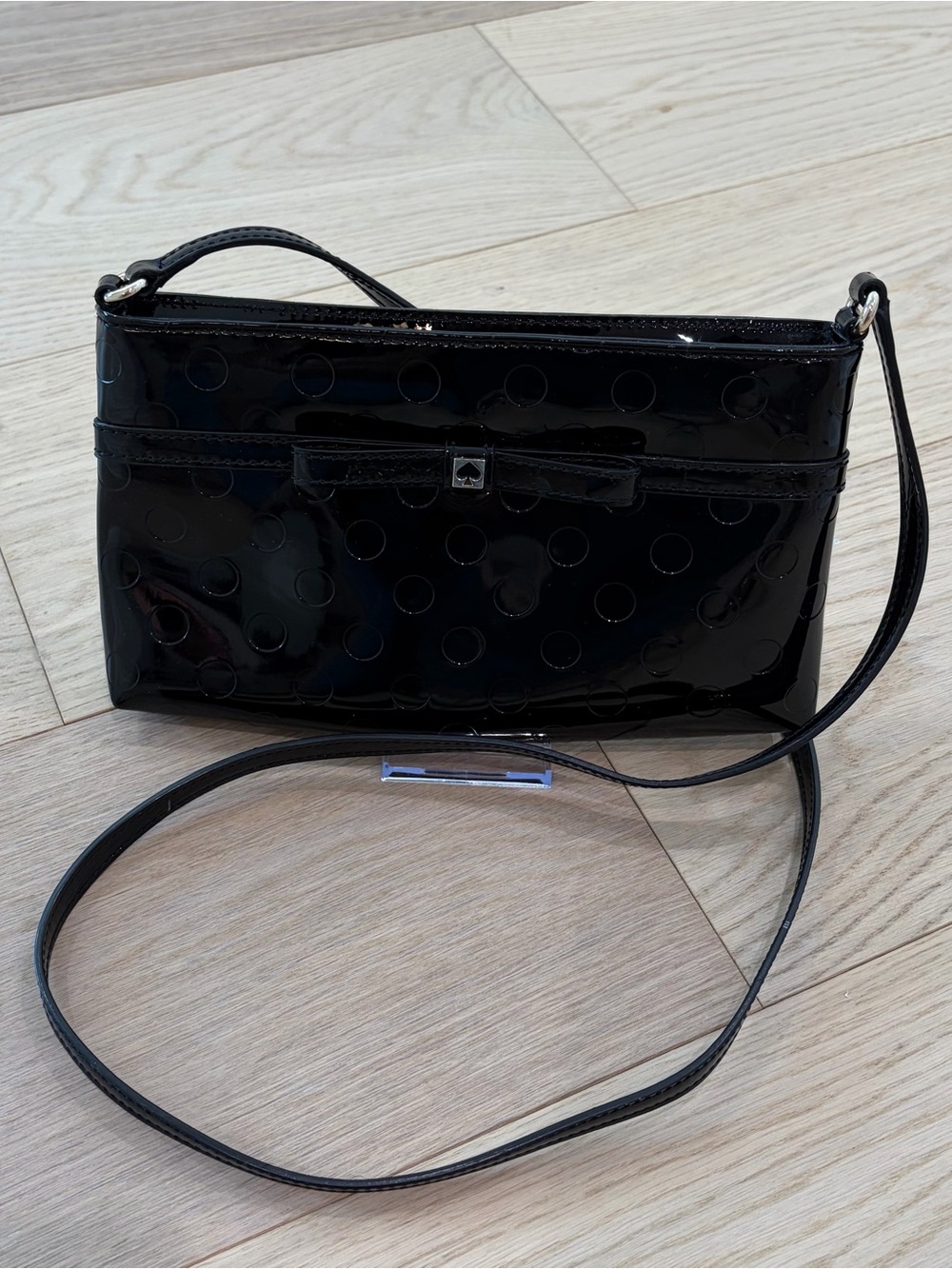 kate spade Black Patent Polka Dot Crossbody with Bow